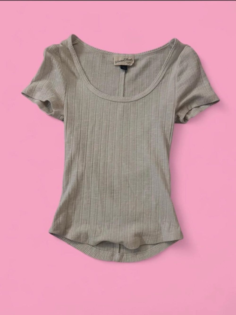 cream ribbed top